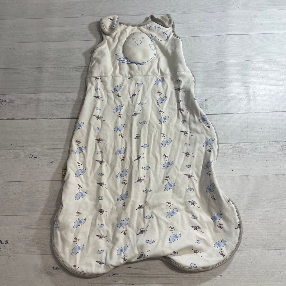 Nested Bean Cream and Blue Kids Pajamas Sleep Sack